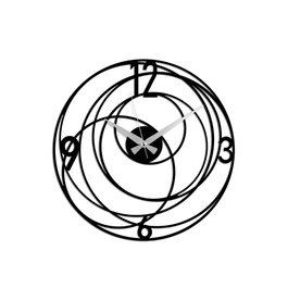 Wallity Reloj de Pared Decorativo de Metal Negro 49 x 49 cm